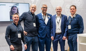 Teaser picture feauturing executives of Rutronik and Nanopower Semiconductor to celebrate new signed franchise agreement.