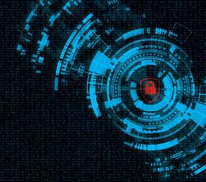 Security solution illustration, focusing on protection and encryption technologies for connected devices. Security solution illustration, focusing on protection and encryption technologies for connected devices.