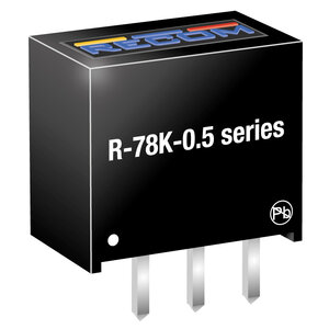 Less power loss thanks to pin-to-pin replacement for LDOs: R-78K-0.5 switching regulator from RECOM now available from Rutronik